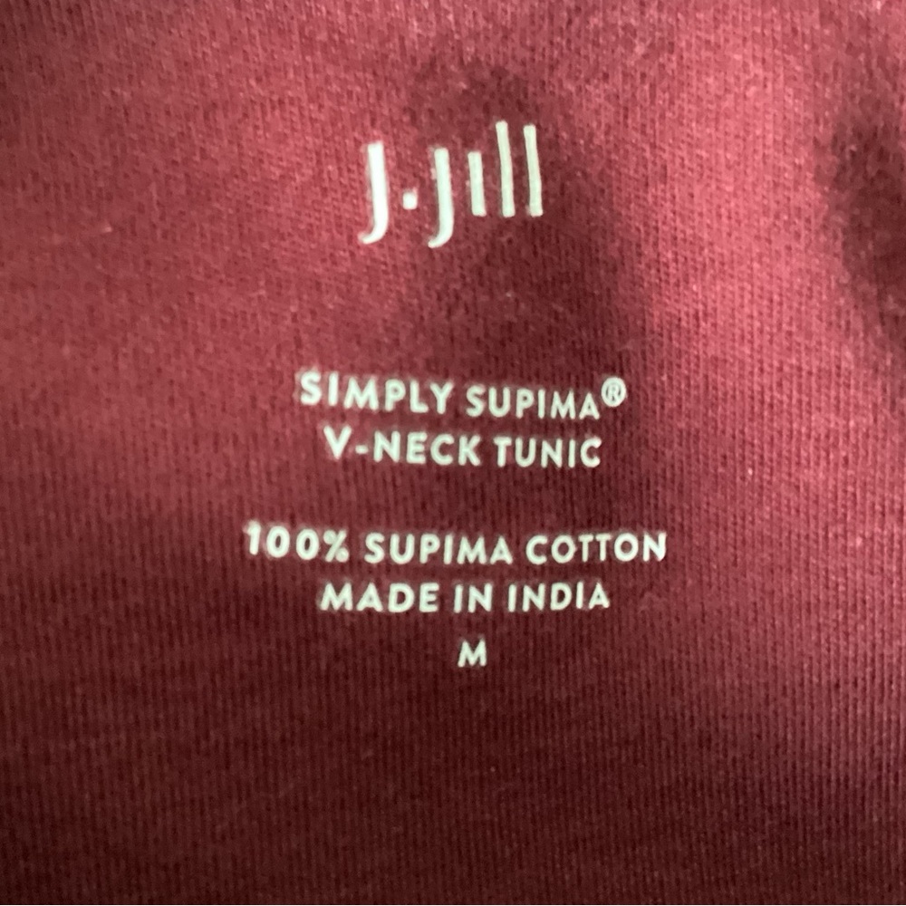 J. Jill Simply Supima Cotton V-Neck Tunic Long Sleeve Shirt Medium - Picture 7 of 7
